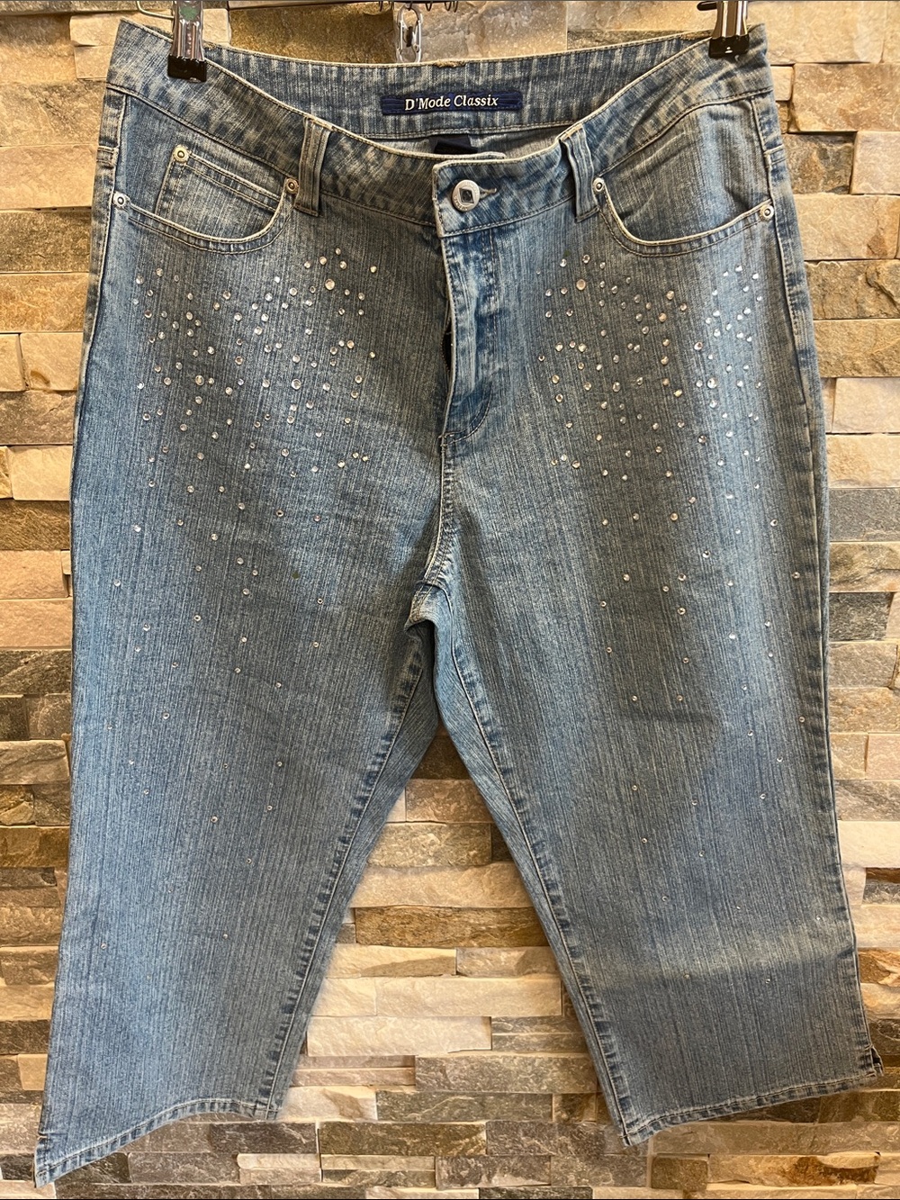 D’ Mode Classix Light Blue Straight-Leg Embellished Jeans